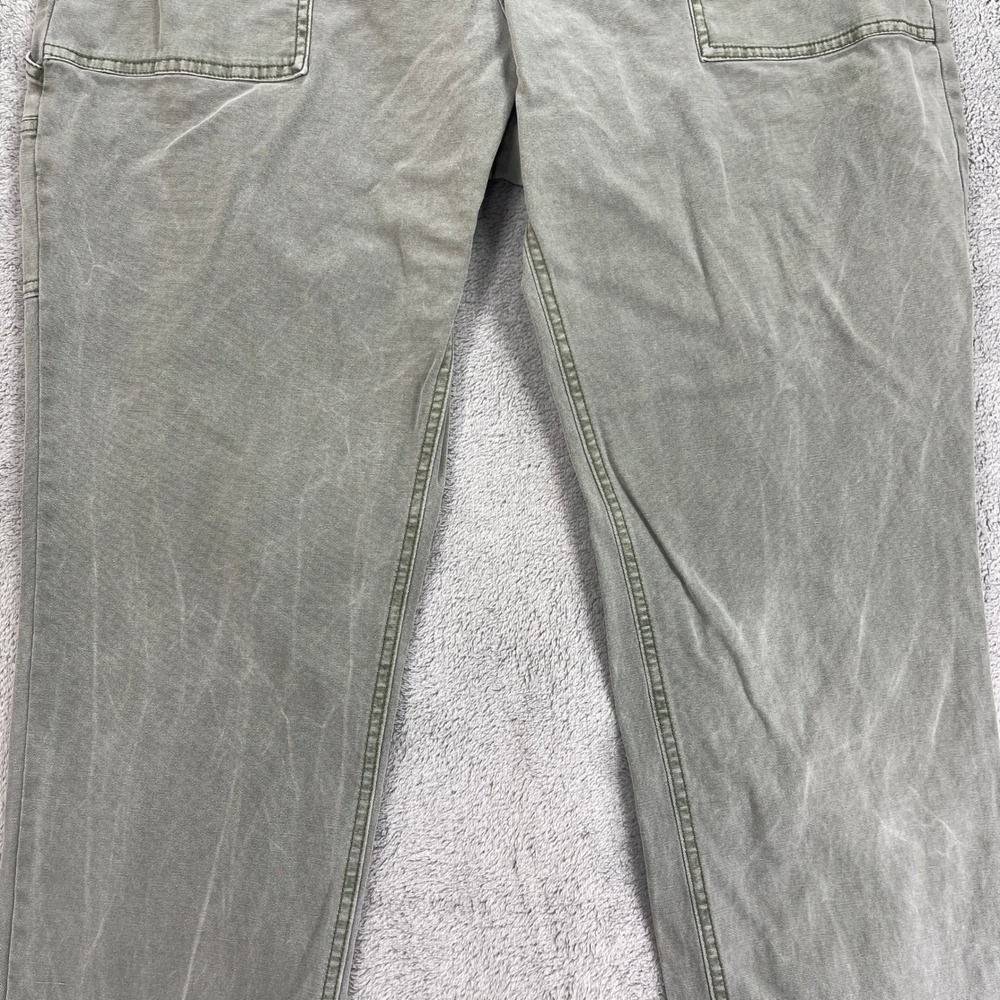 Old Navy Pants Women 14 Green Utility Carpenter High Waisted Cinch Back Canvas - Picture 3 of 16